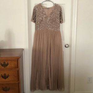 Maya Size 12 Rose Gold dress. For 5’3” or shorter.
